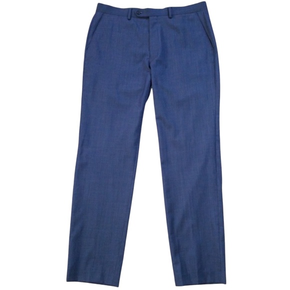 Michael Kors Men's Blue Wool Luxury Dress‎ Trouser Pants Size 34 - Picture 1 of 8